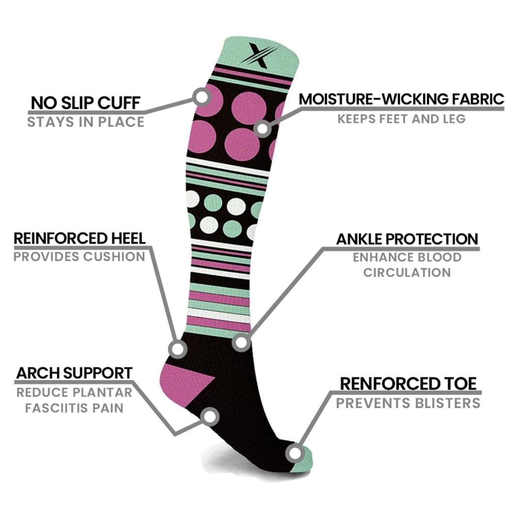 Extreme Fit - JUMBLE MUMBLE COMPRESSION SOCKS (3-PAIRS) - KNEE-LENGTH Extreme Fit - JUMBLE MUMBLE COMPRESSION SOCKS (3-PAIRS) - KNEE-LENGTH