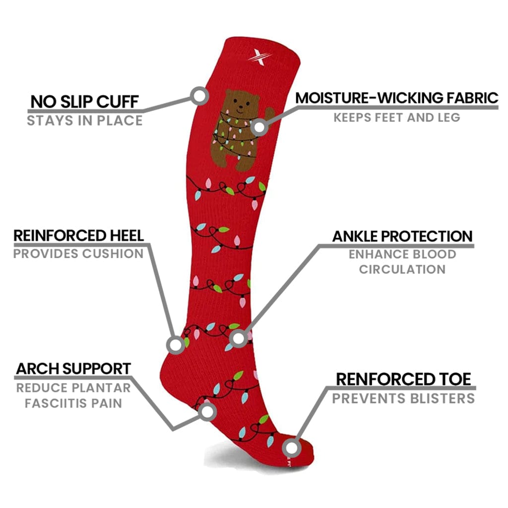 Extreme Fit - XMAS COMPRESSION SOCKS (6-PAIRS) - KNEE-LENGTH Extreme Fit - XMAS COMPRESSION SOCKS (6-PAIRS) - KNEE-LENGTH