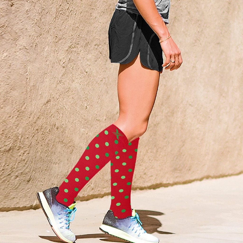 Extreme Fit - FESTIVE POLKADOTS COMPRESSION SOCKS (3-PAIRS) - KNEE-LENGTH Extreme Fit - FESTIVE POLKADOTS COMPRESSION SOCKS (3-PAIRS) - KNEE-LENGTH