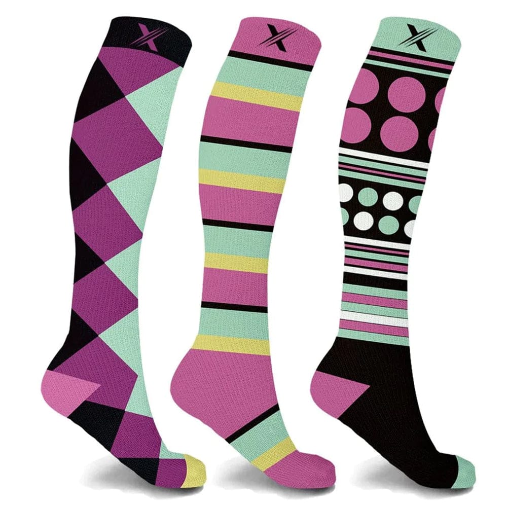 Extreme Fit - JUMBLE MUMBLE COMPRESSION SOCKS (3-PAIRS) - KNEE-LENGTH Extreme Fit - JUMBLE MUMBLE COMPRESSION SOCKS (3-PAIRS) - KNEE-LENGTH