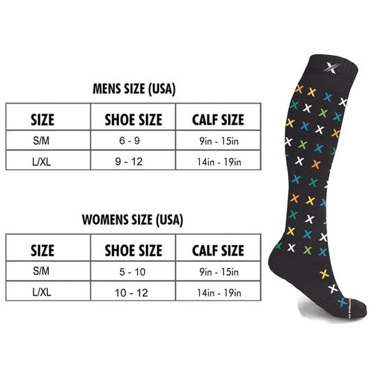 Extreme Fit - GLOW IN THE DARK COMPRESSION SOCKS (3-PAIRS) - KNEE-LENGTH
