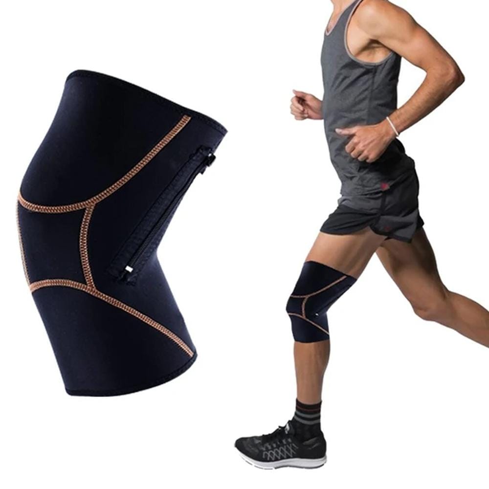 Extreme Fit - Unisex Copper Infused Compression Knee Brace with Zipper - Knee Sleeve