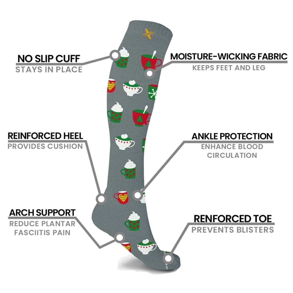 Extreme Fit - CHRISTMAS PARTIES COMPRESSION SOCKS (3-PAIRS) - KNEE-LENGTH