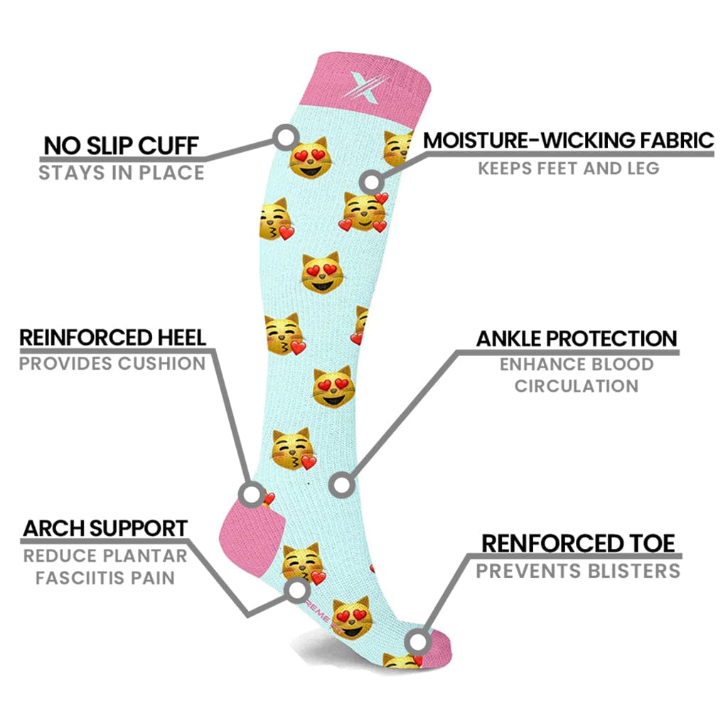 Extreme Fit - EMOJI COMPRESSION SOCKS (3-PAIRS) - KNEE-LENGTH