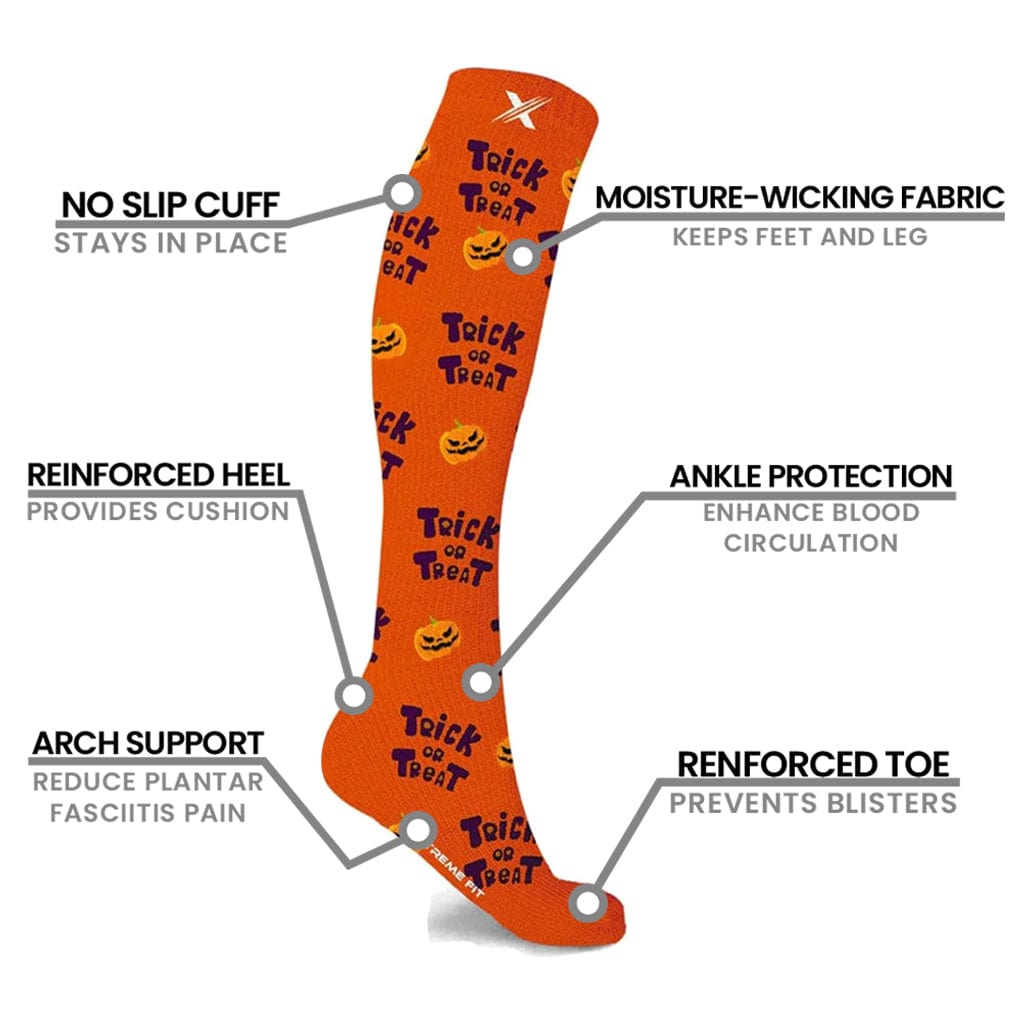 Extreme Fit - HALLOWEEN COMPRESSION SOCKS - BUY 2 GET 1 MYSTERY SOCK FREE - KNEE-LENGTH