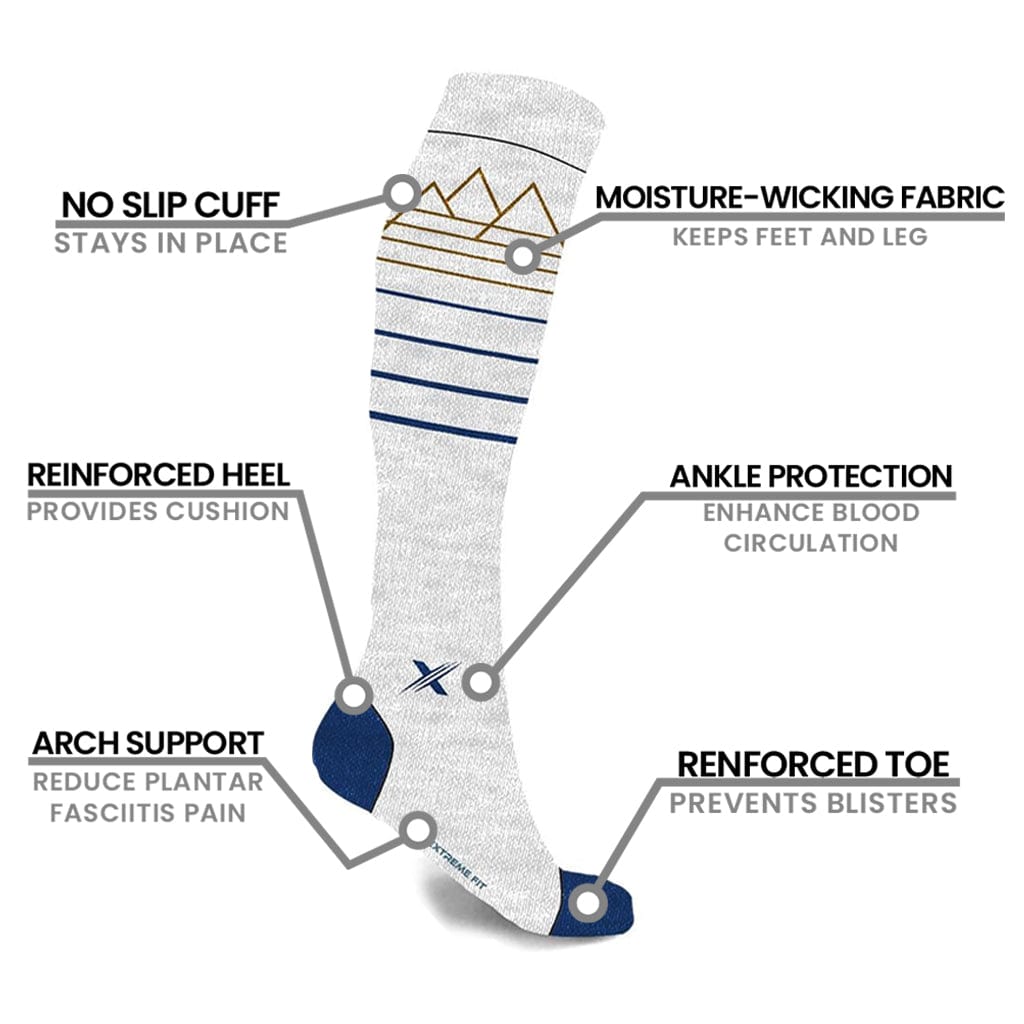 Extreme Fit - MERINO WOOL BOOT SOCKS - HEATHER GRAY - KNEE-LENGTH