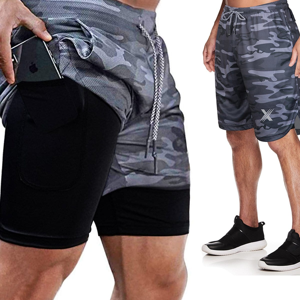 Extreme Fit - Men's XTF VAPOR™ Liner Shorts For Running & Performance - Grey - MEN'S SHORTS