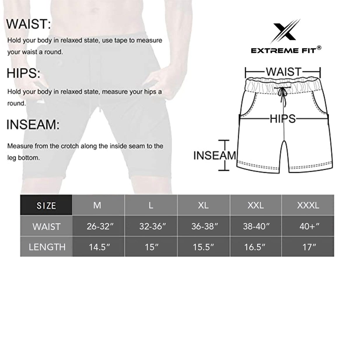 Extreme Fit - Men's XTF VAPOR™ Liner Shorts For Running & Performance - Black - MEN'S SHORTS
