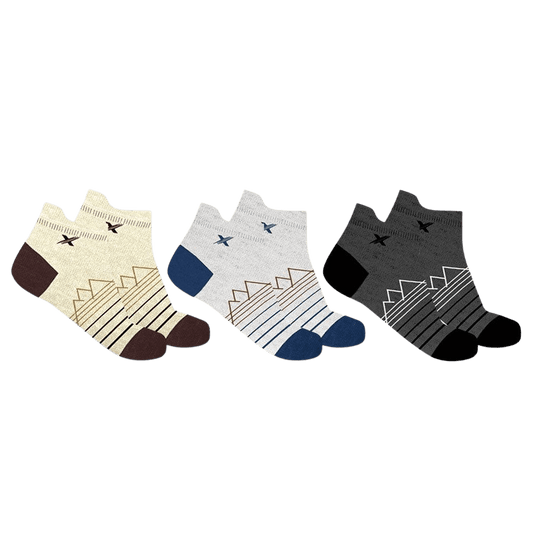 Extreme Fit - MERINO WOOL WARM ANKLE SOCKS (3-PACK ASSORTED) - ANKLE-LENGTH