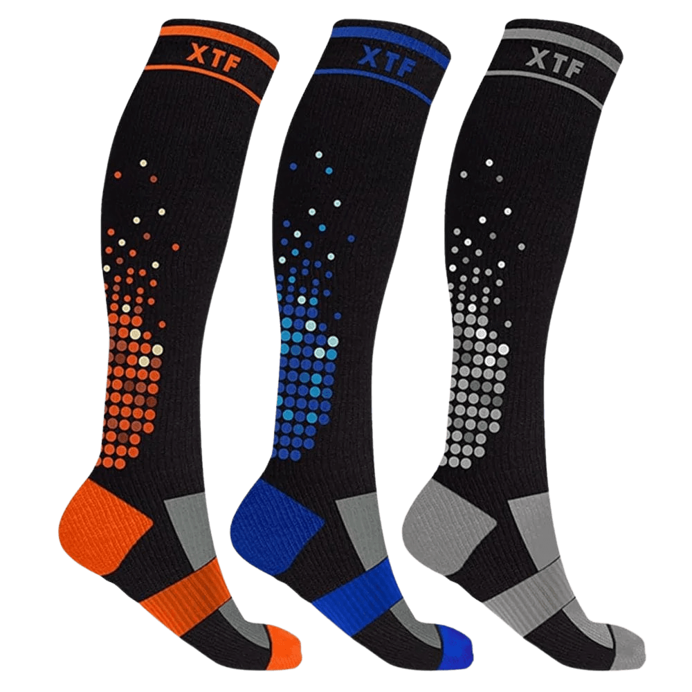 Extreme Fit - HIGH-INTENSITY - ATHELTIC GRADE COMPRESSION SOCKS (3-PAIRS) - KNEE-LENGTH