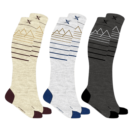 Extreme Fit - MERINO WOOL BOOT SOCKS (3-PACK ASSORTED) - KNEE-LENGTH