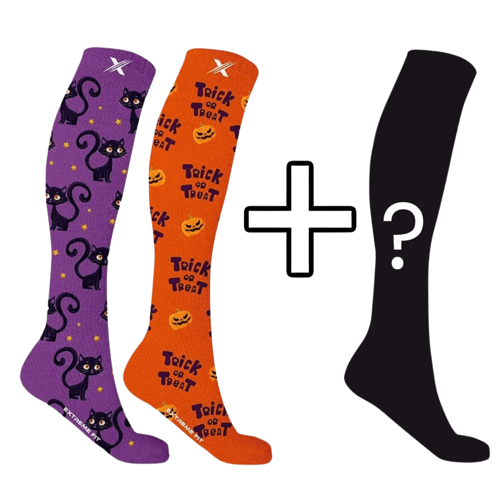 Extreme Fit - HALLOWEEN COMPRESSION SOCKS - BUY 2 GET 1 MYSTERY SOCK FREE - KNEE-LENGTH