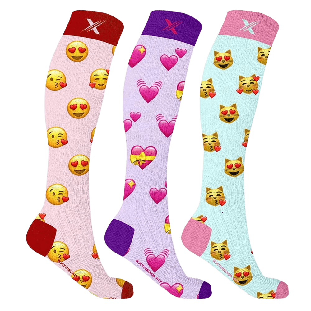 Extreme Fit - EMOJI COMPRESSION SOCKS (3-PAIRS) - KNEE-LENGTH