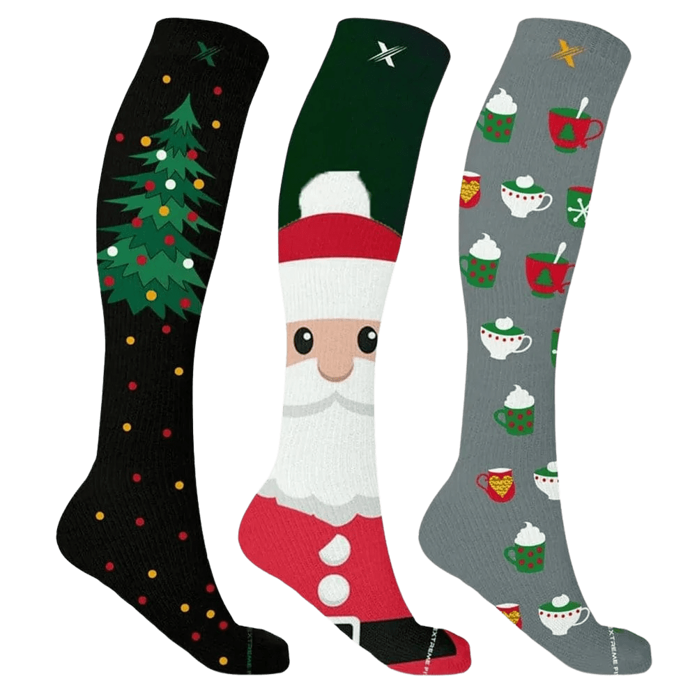 Extreme Fit - CHRISTMAS PARTIES COMPRESSION SOCKS (3-PAIRS) - KNEE-LENGTH