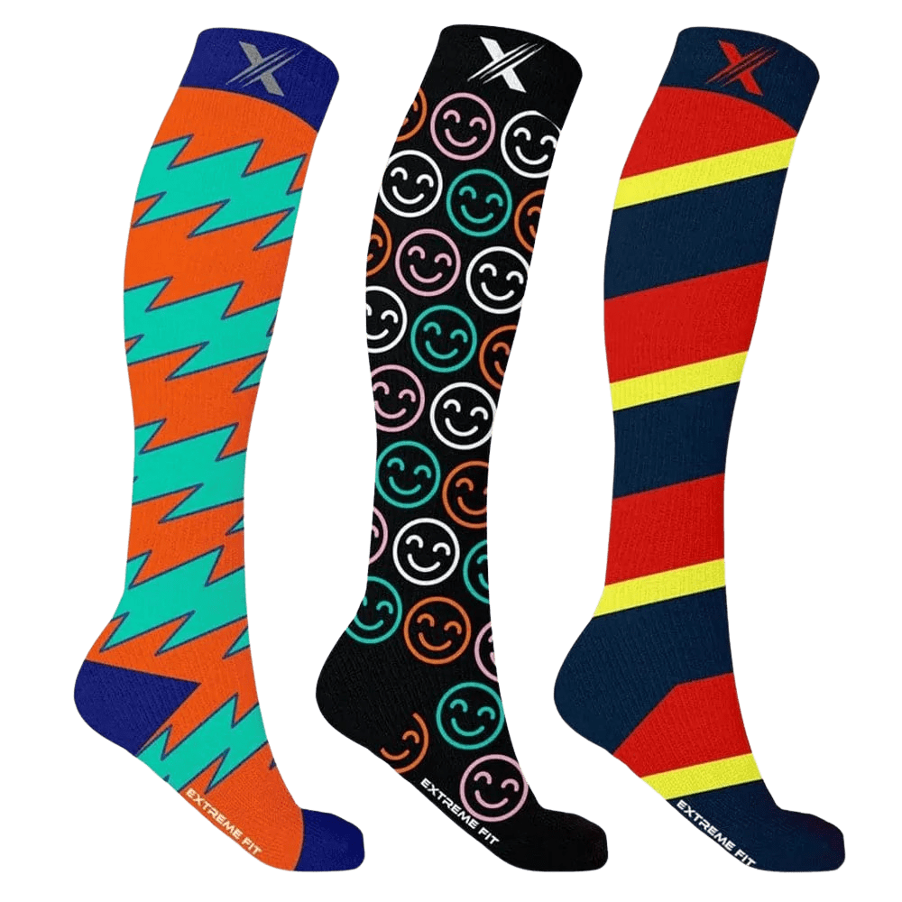 Extreme Fit - FESTIVAL PACK COMPRESSION SOCKS (3-PAIRS) - KNEE-LENGTH