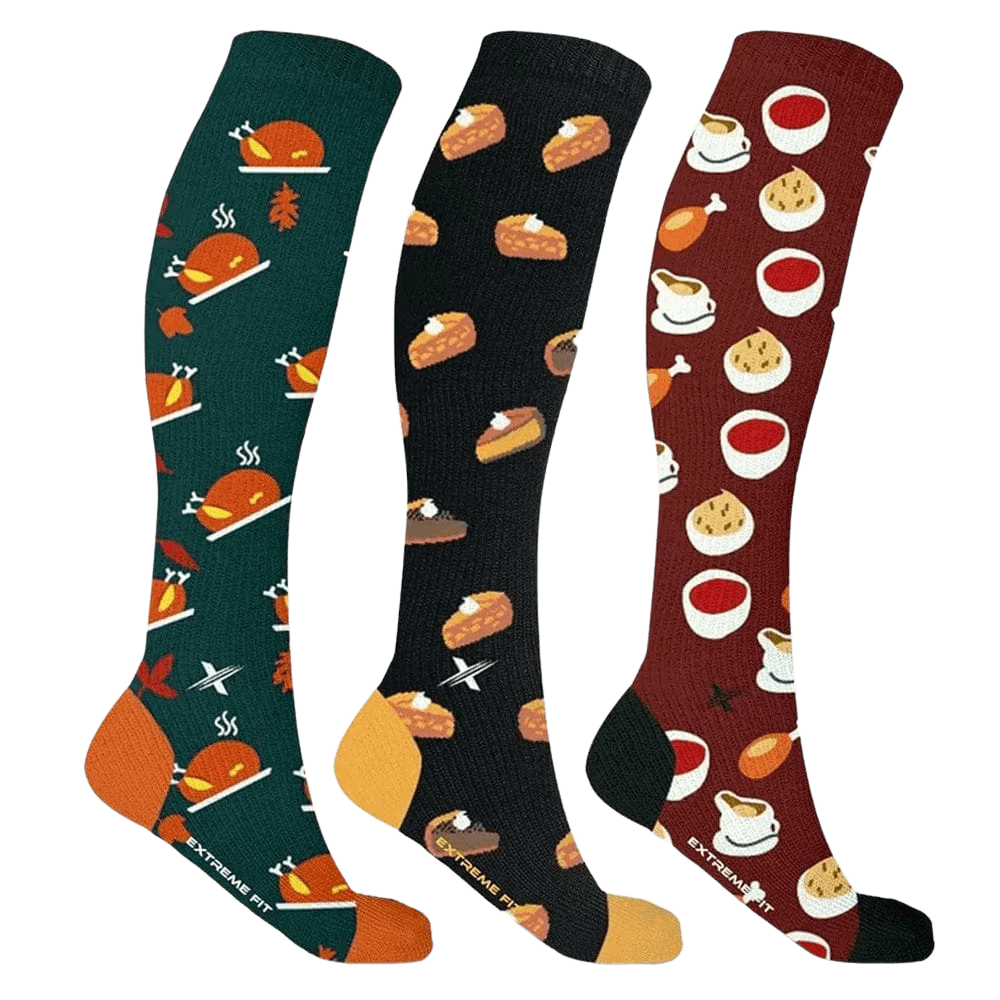 Extreme Fit - THANKSGIVING COMPRESSION SOCKS (3-PAIRS) - KNEE-LENGTH