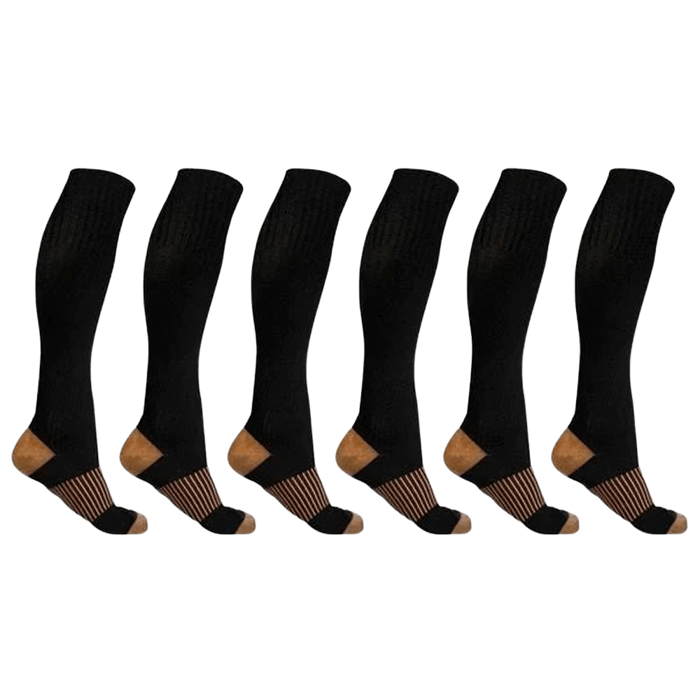 Extreme Fit - COPPER FLUX™ Graduated Socks (6-Pairs) - KNEE-LENGTH