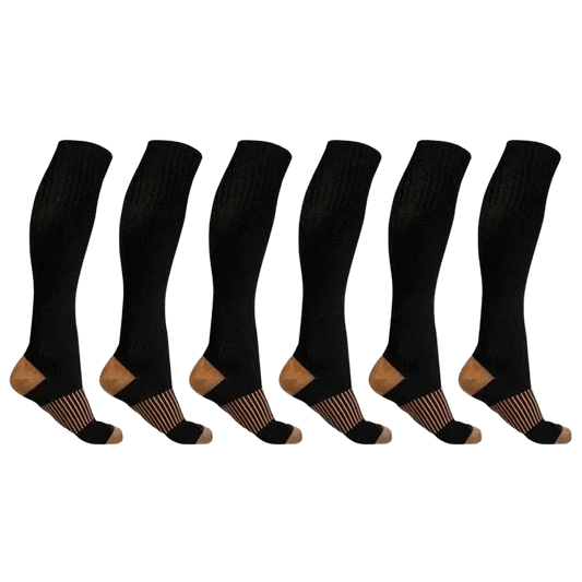Extreme Fit - COPPER FLUX™ Graduated Socks (6-Pairs) - KNEE-LENGTH