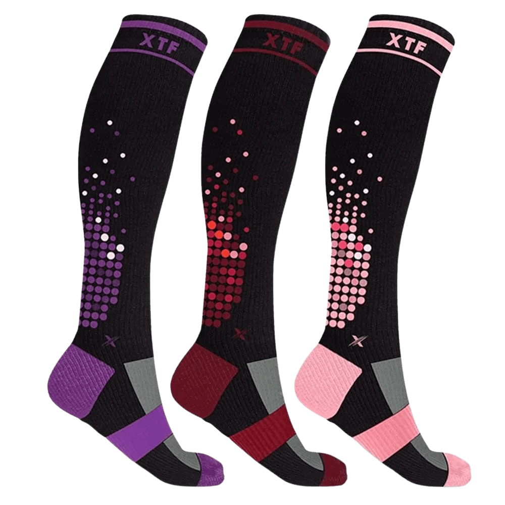 Extreme Fit - HIGH-INTENSITY - ATHELTIC GRADE COMPRESSION SOCKS (3-PAIRS) - KNEE-LENGTH