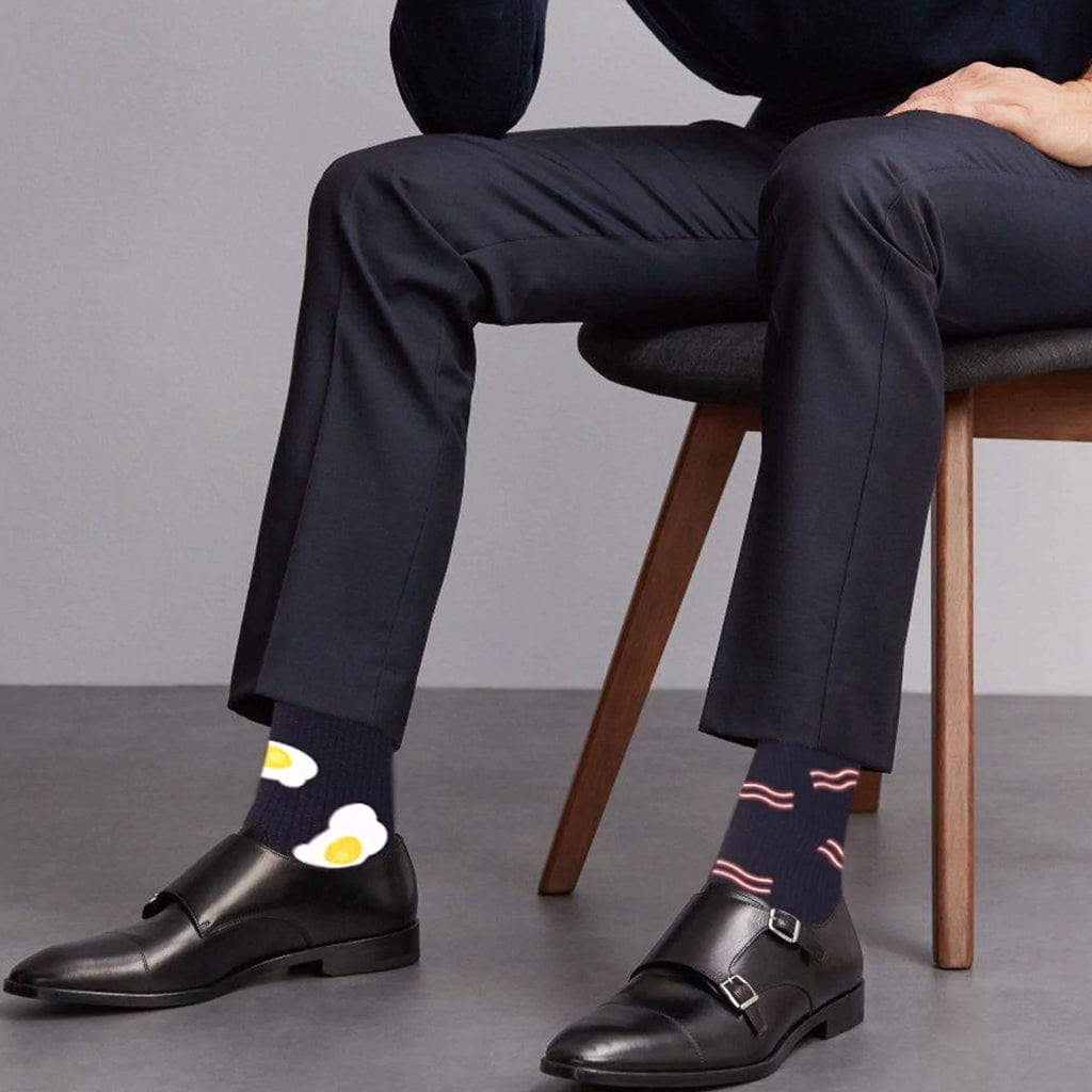 Extreme Fit - MISMATCHED: EGGS & BACON COMPRESSION SOCKS - KNEE-LENGTH