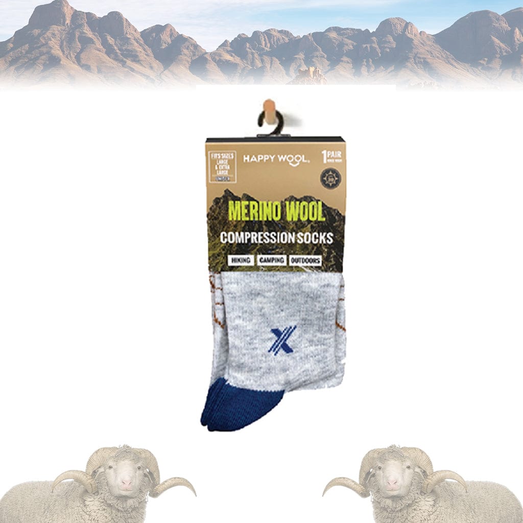 Extreme Fit - MERINO WOOL BOOT SOCKS - HEATHER GRAY - KNEE-LENGTH