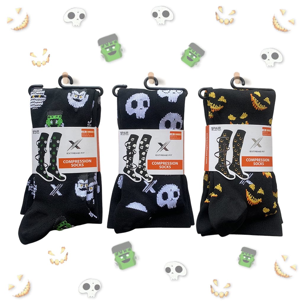 Extreme Fit - HALLOWEEN COMPRESSION SOCKS - BUY 2 GET 1 MYSTERY SOCK FREE - KNEE-LENGTH