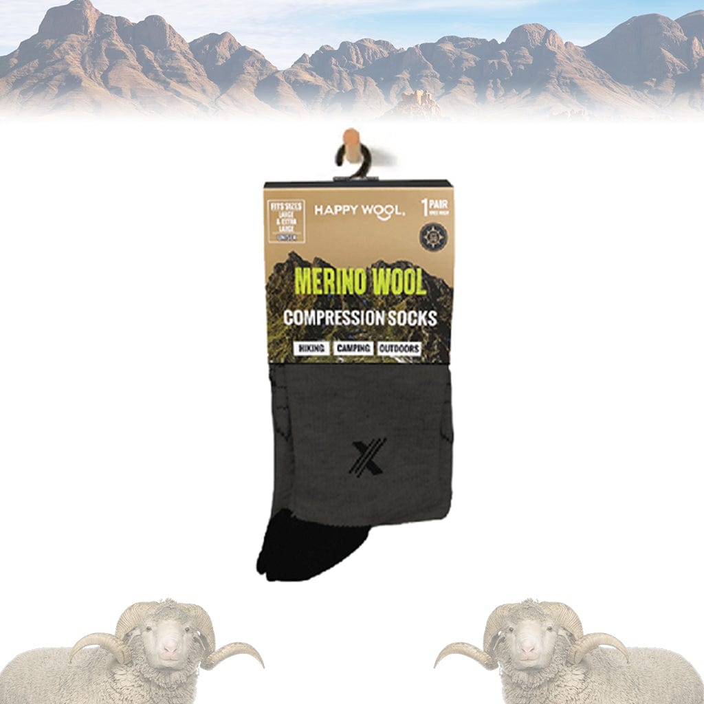 Extreme Fit - MERINO WOOL BOOT SOCKS - CHARCOAL - KNEE-LENGTH