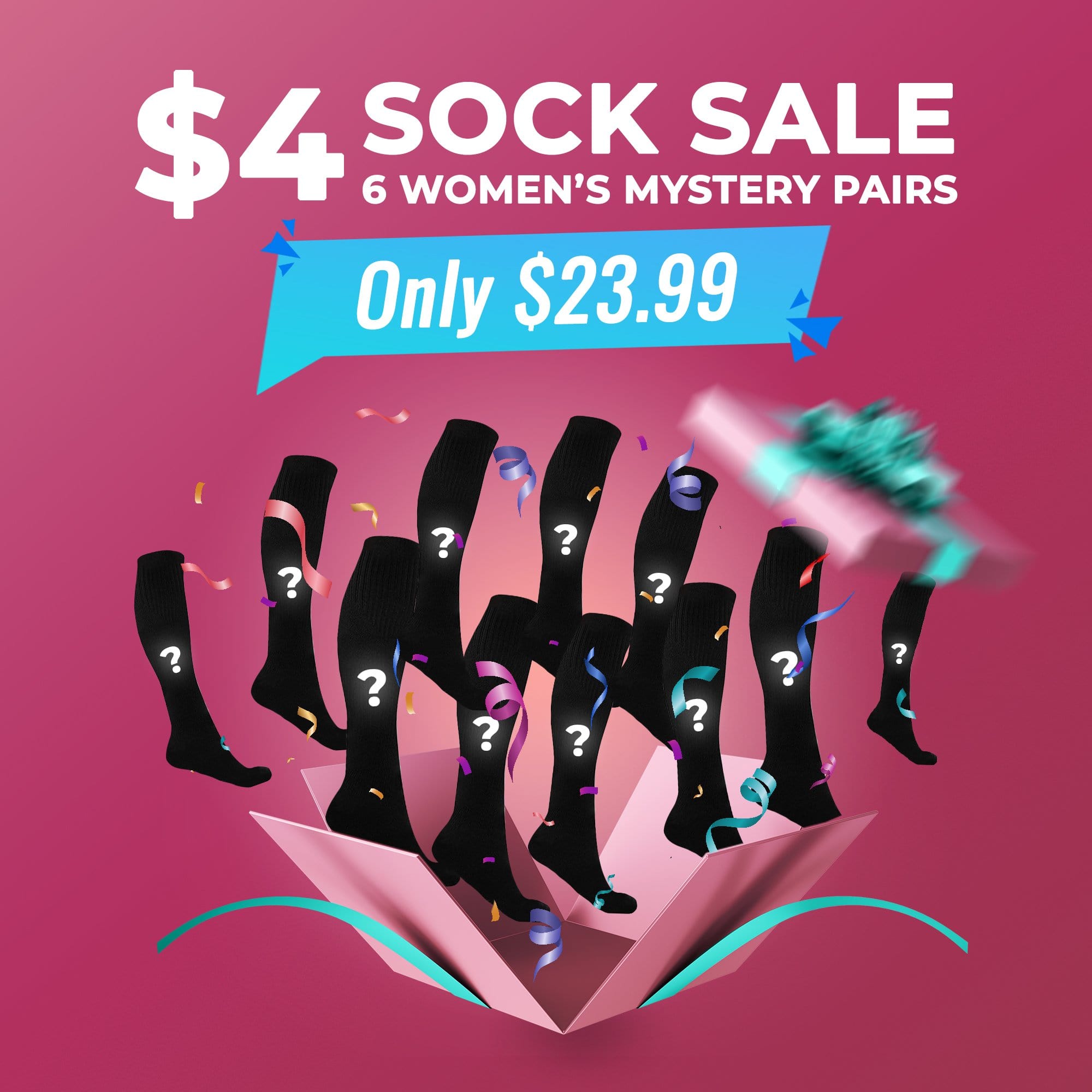 Extreme Fit - $4 SOCK SALE GRAB BAG - WOMEN'S (6-PAIRS) - KNEE-LENGTH