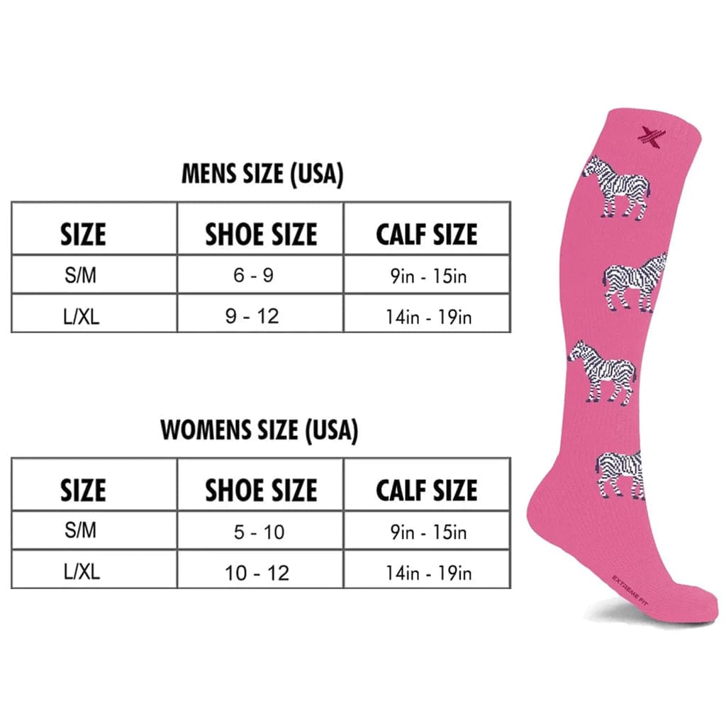 Extreme Fit - ZEBRA COMPRESSION SOCKS - KNEE-LENGTH