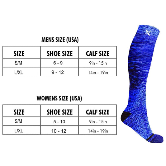 Extreme Fit - SPACE DYE COMPRESSION SOCKS (6-PAIRS) - KNEE-LENGTH