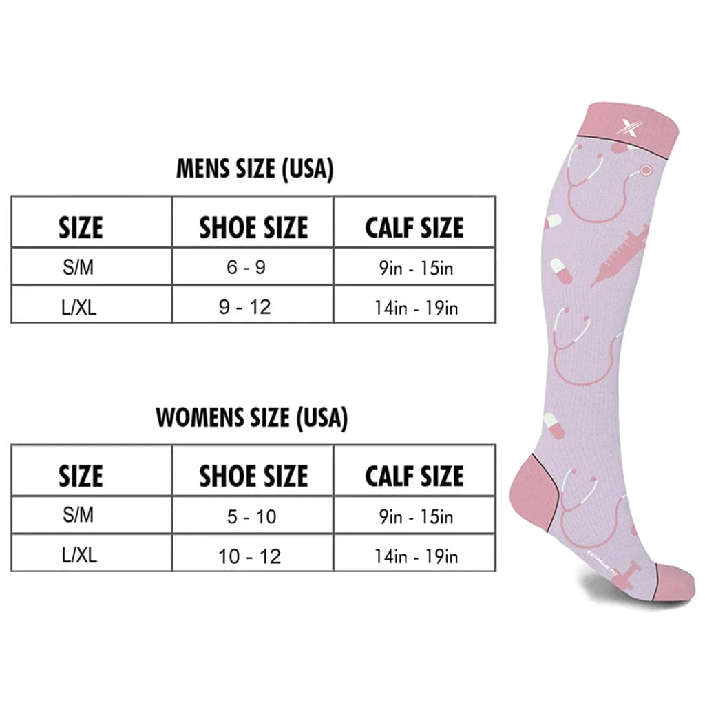 Extreme Fit - LATE SHIFTS NURSES COMPRESSION SOCKS (3-PAIRS) - KNEE-LENGTH