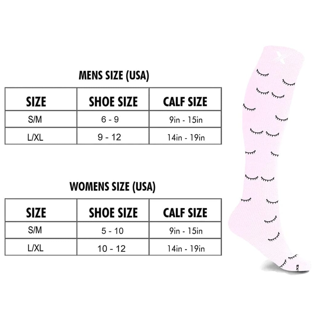 Extreme Fit - MISMATCHED: LIPS & LASHES COMPRESSION SOCKS - KNEE-LENGTH