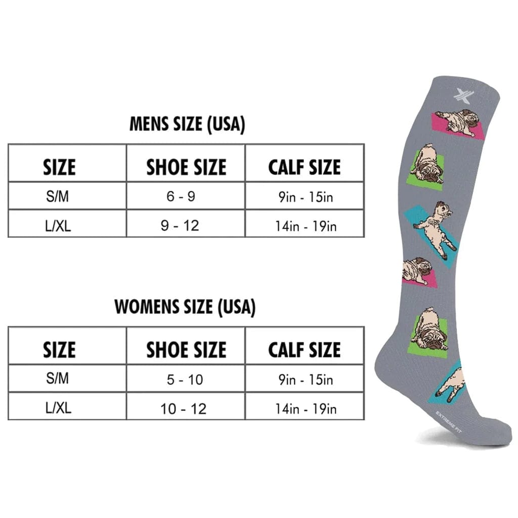 Extreme Fit - YOGA PUG COMPRESSION SOCKS - KNEE-LENGTH