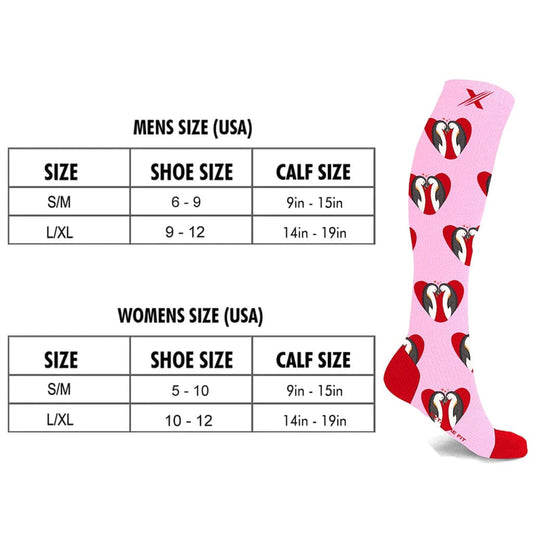 Extreme Fit - LOVEBIRDS COMPRESSION SOCKS (3-PAIRS) - KNEE-LENGTH