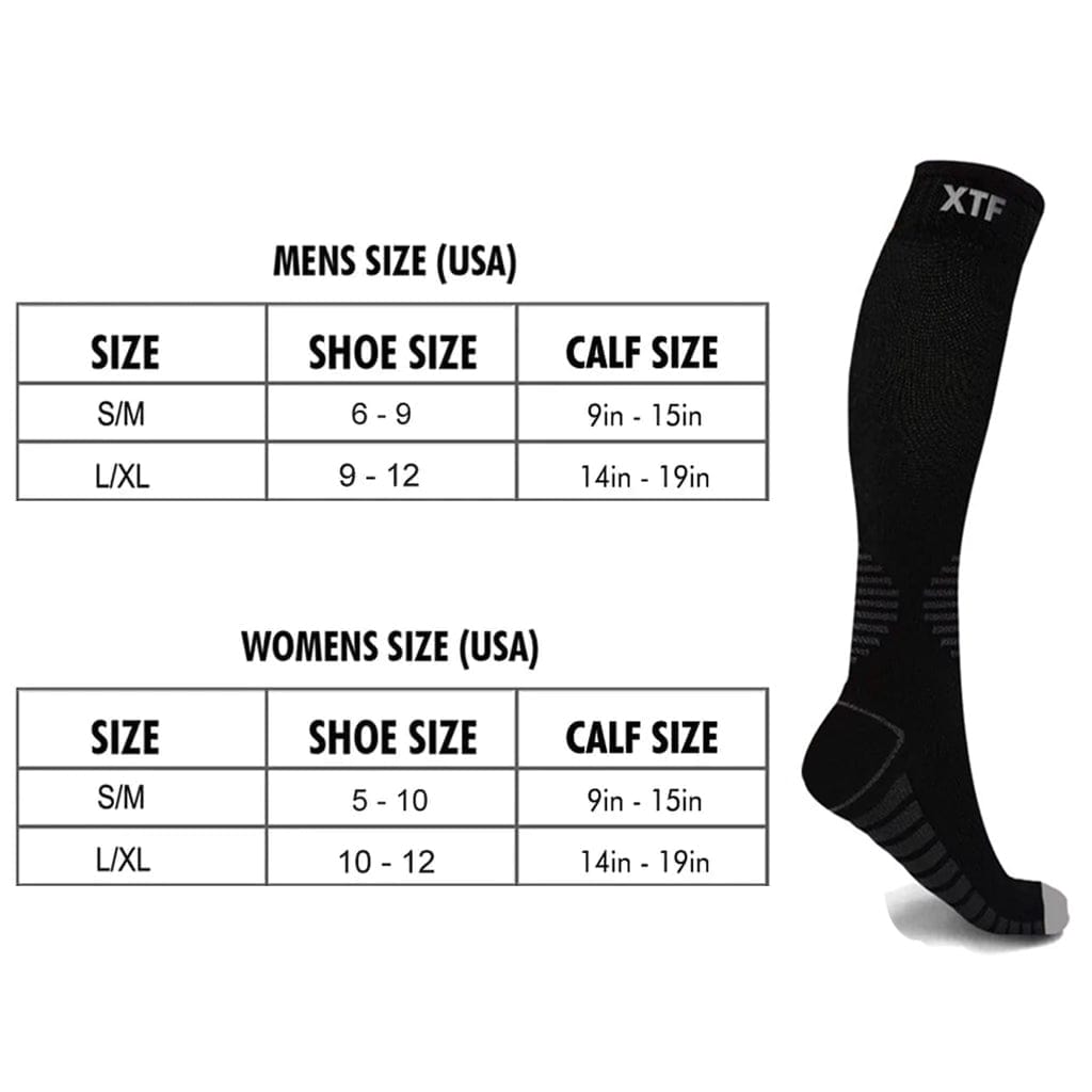 Extreme Fit - COLORED TOES COMPRESSION SOCKS (6-PAIRS) - KNEE-LENGTH